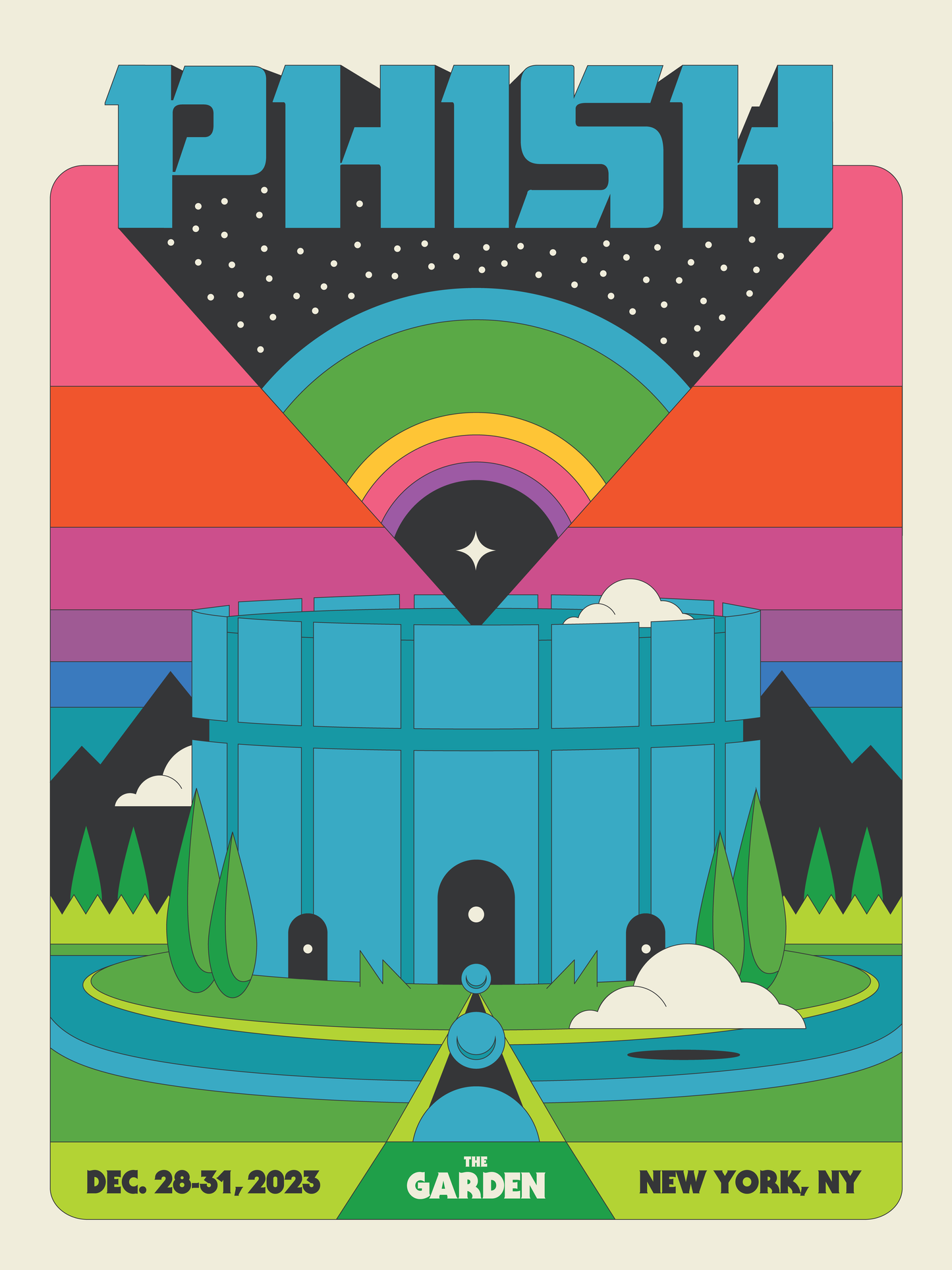 (SOLD OUT) Phish "Moats Around the Garden" NYE 2023 LE Artist Print